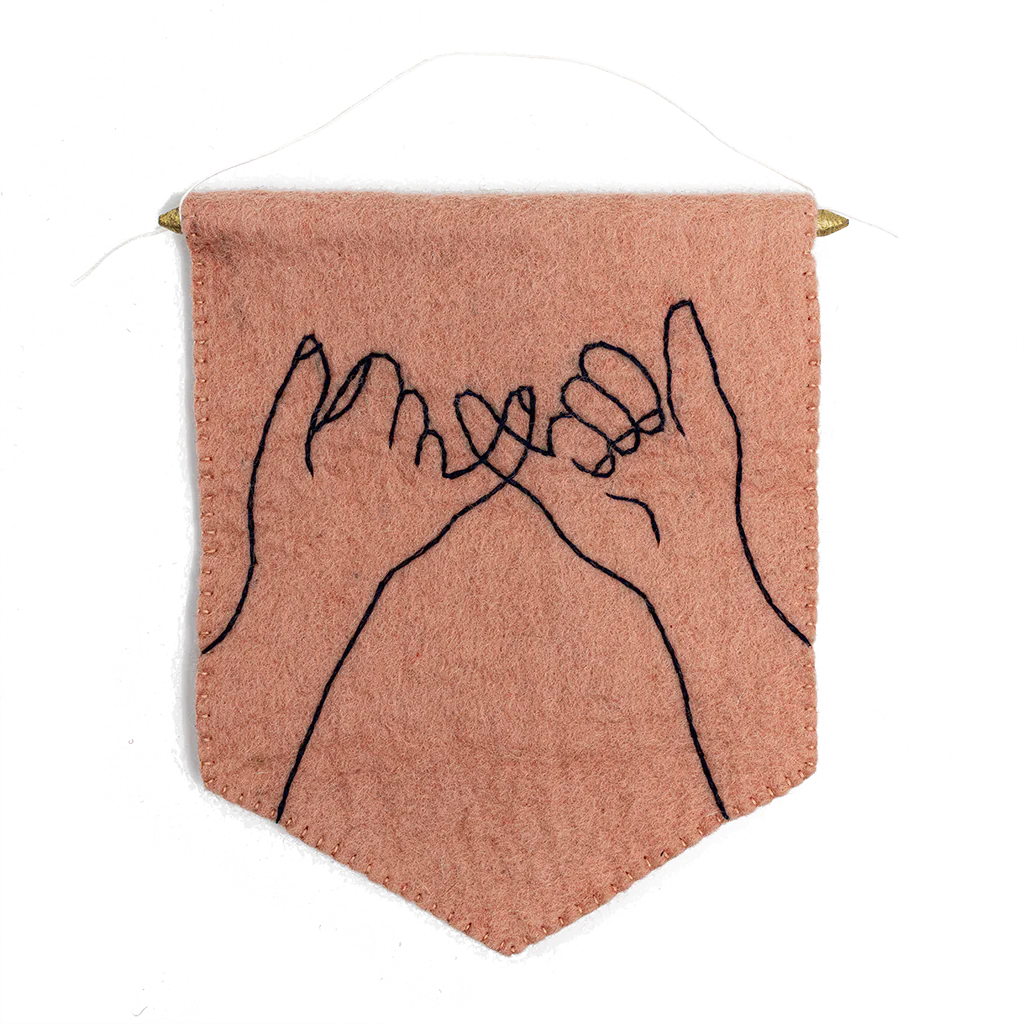 Felt Pinky Promise Banner Flag