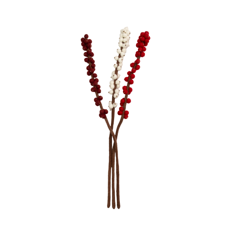 Felt Winterberry Ilex Stem