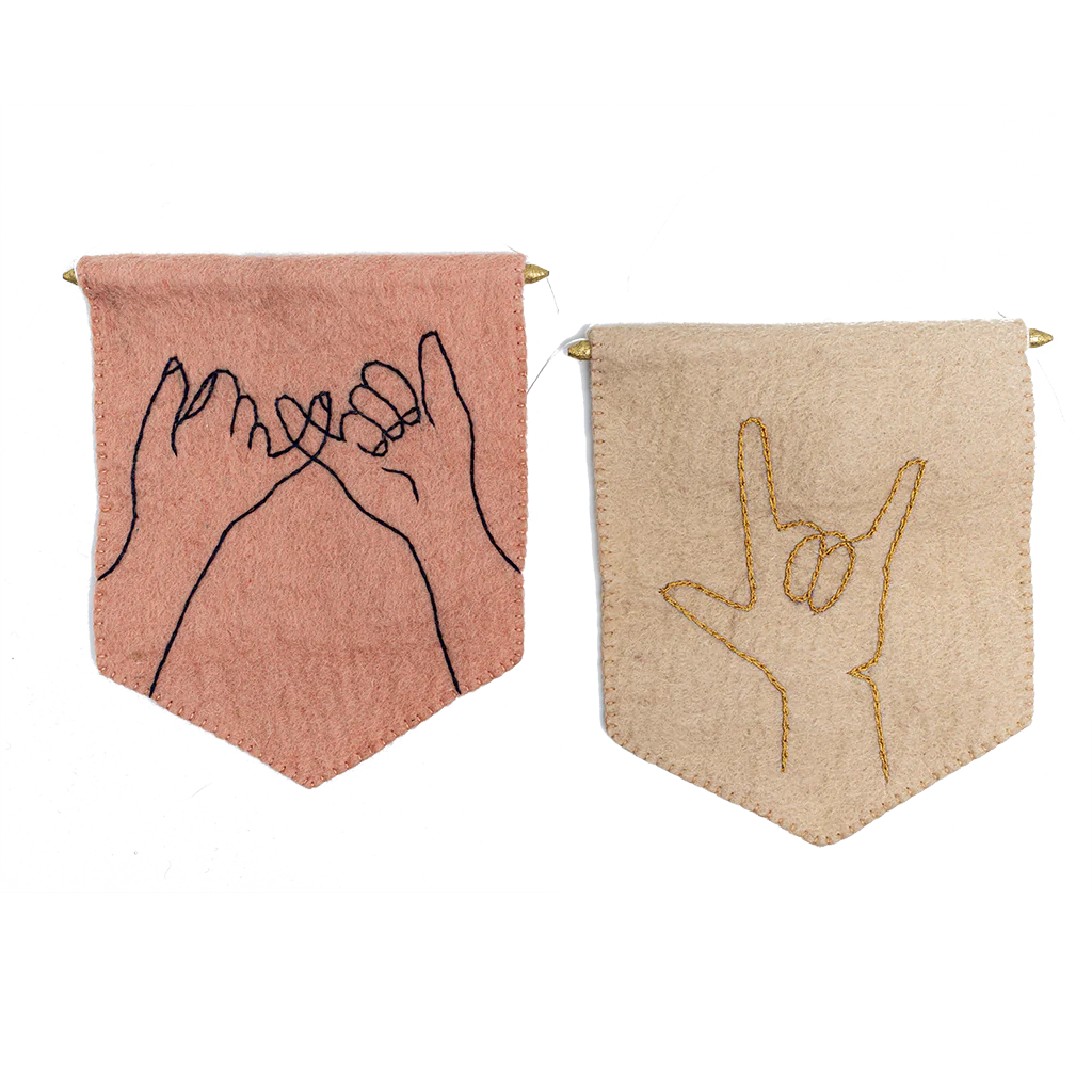 Felt Pinky Promise Banner Flag