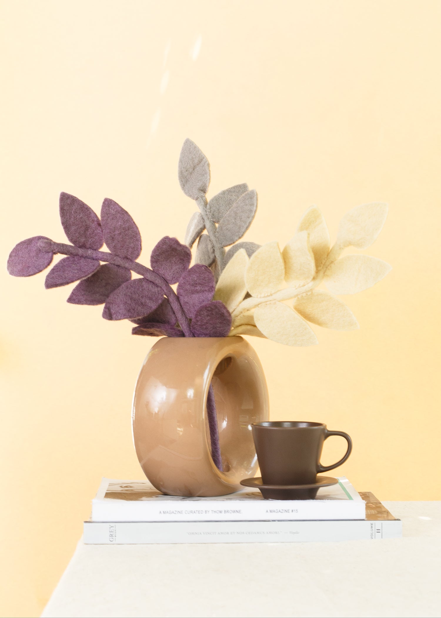 Felt Harvest Leaf Grey Lilac