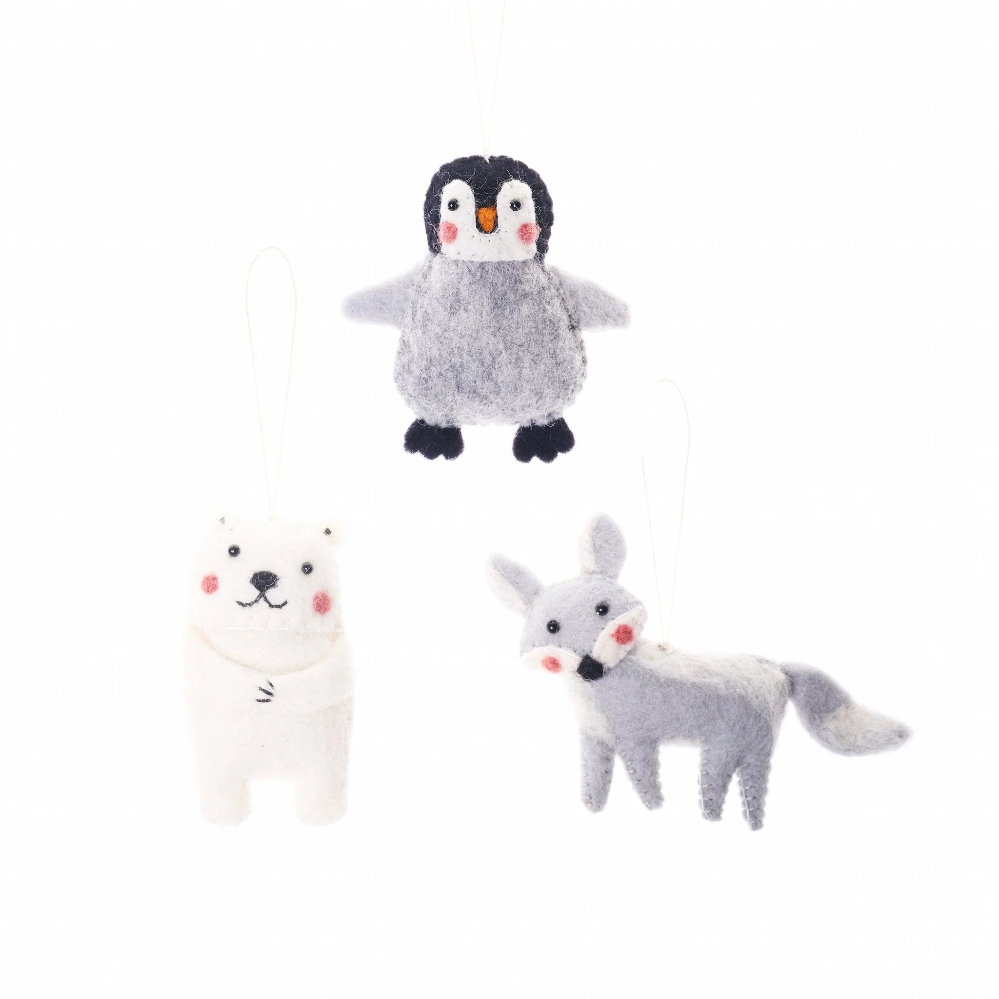 Felt Arctic Animal Ornaments