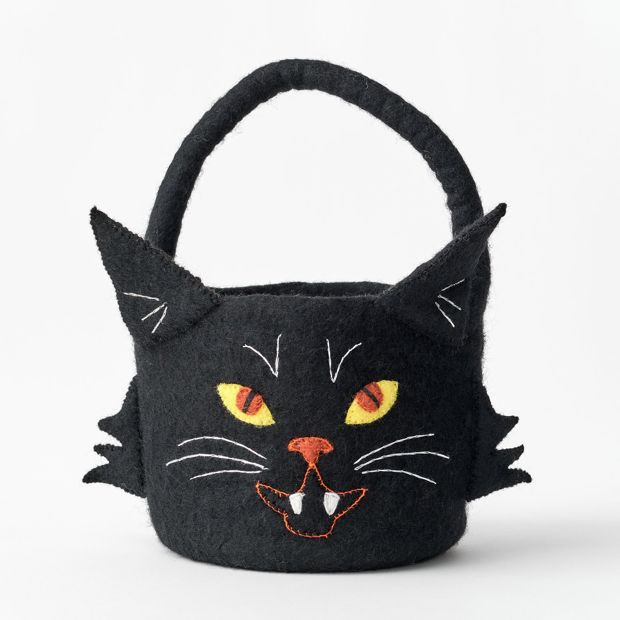 Felt Black Cat Halloween Bucket