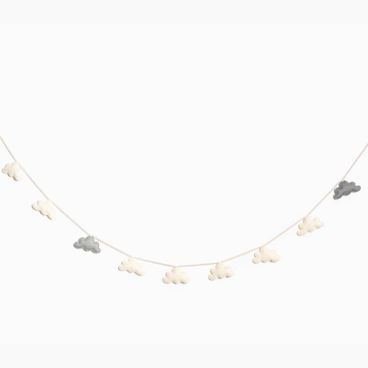 Felt Cloud Garland Grey & White
