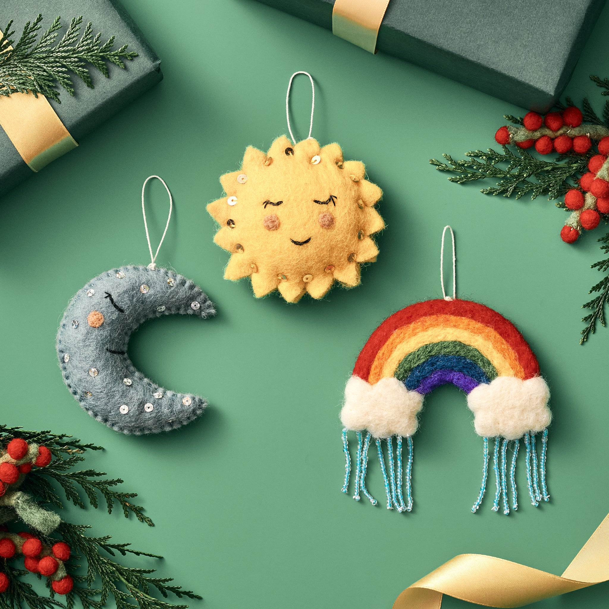 Felt Celestial Ornaments