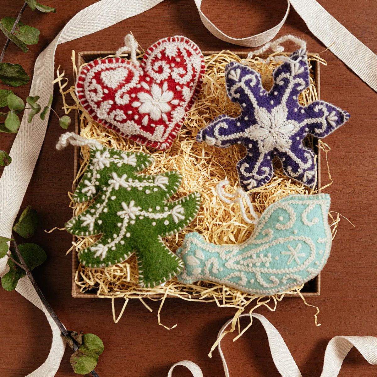 Embroidered Holiday Ornaments