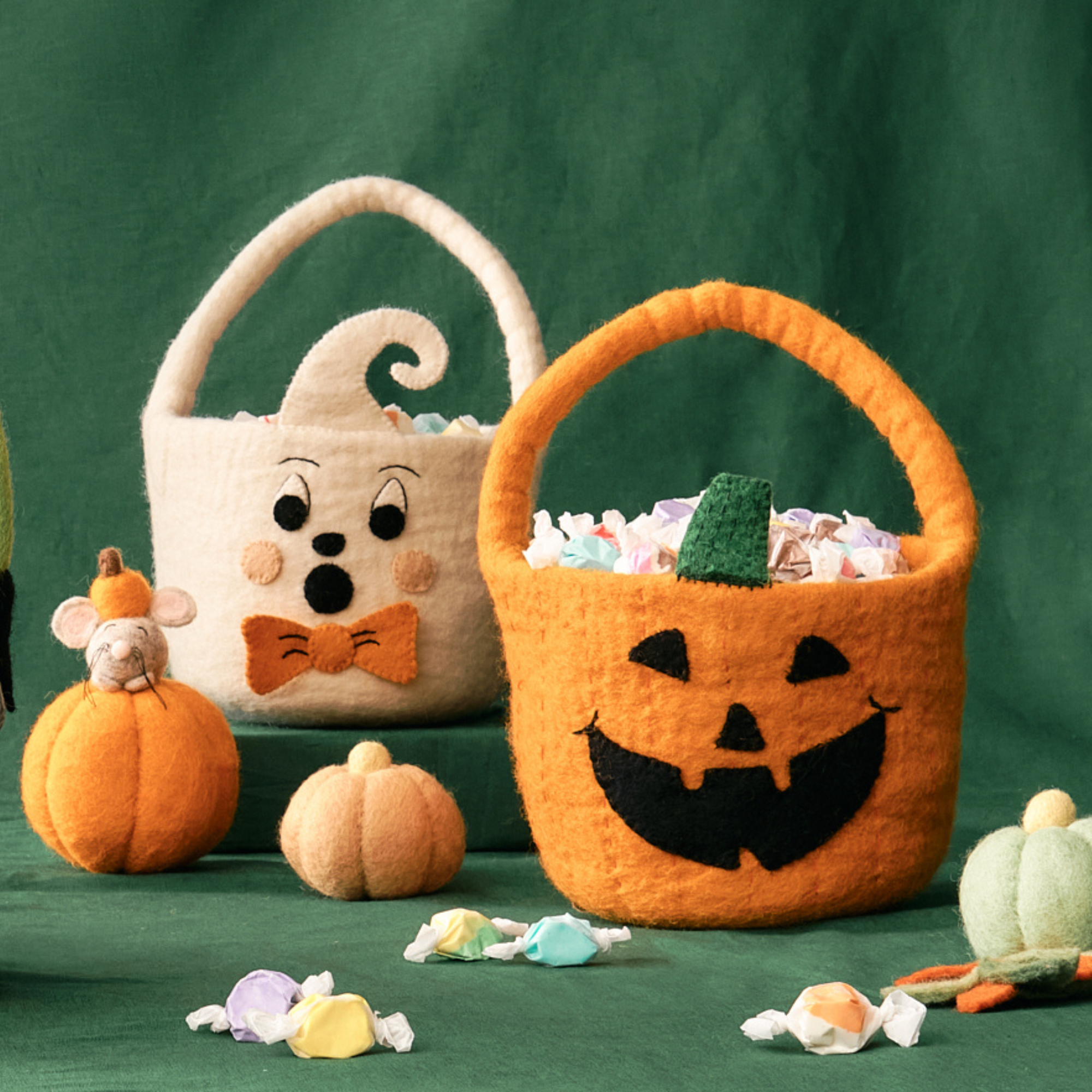 Felt Halloween Bucket Jack-o'-lantern