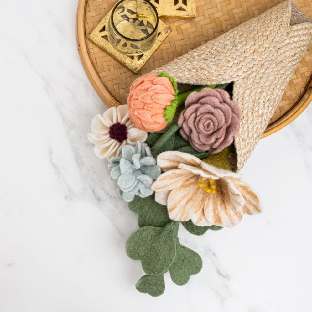 Felt Blooming Rose Light Stem