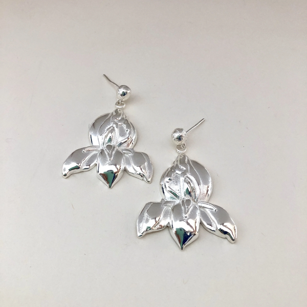 SAMPLE SALE: Silver Floral Earrings