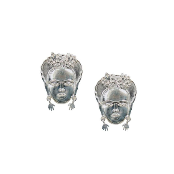 SAMPLE SALE: Silver Frida Kahlo Earrings