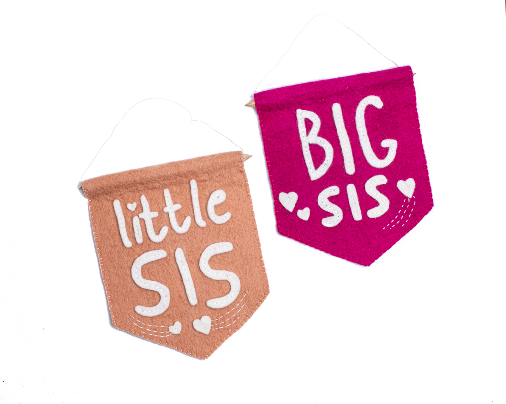 Felt Little Sis Banner Flag