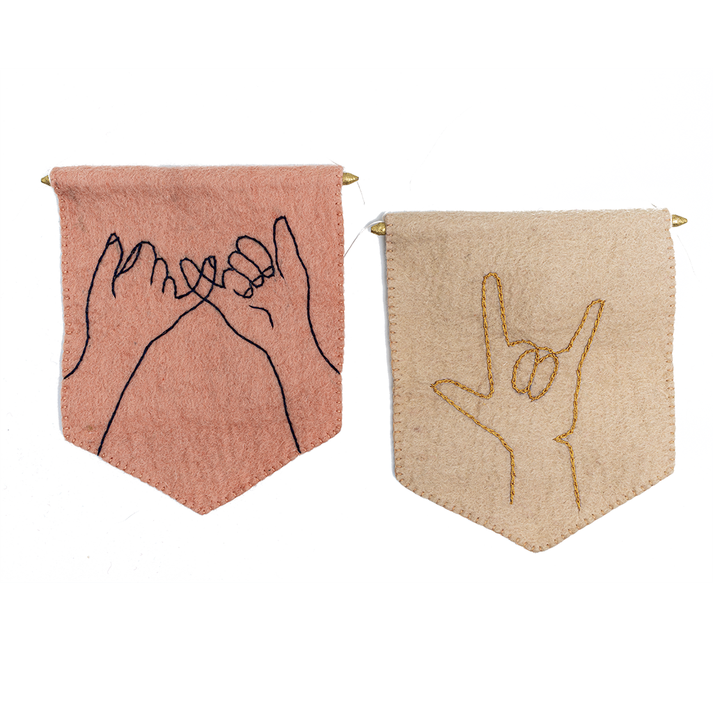 Felt I Love You Banner Flag