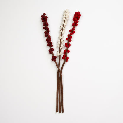 Felt Winterberry Ilex Stem