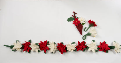 Felt Poinsettia Hanging Mini Bouquet