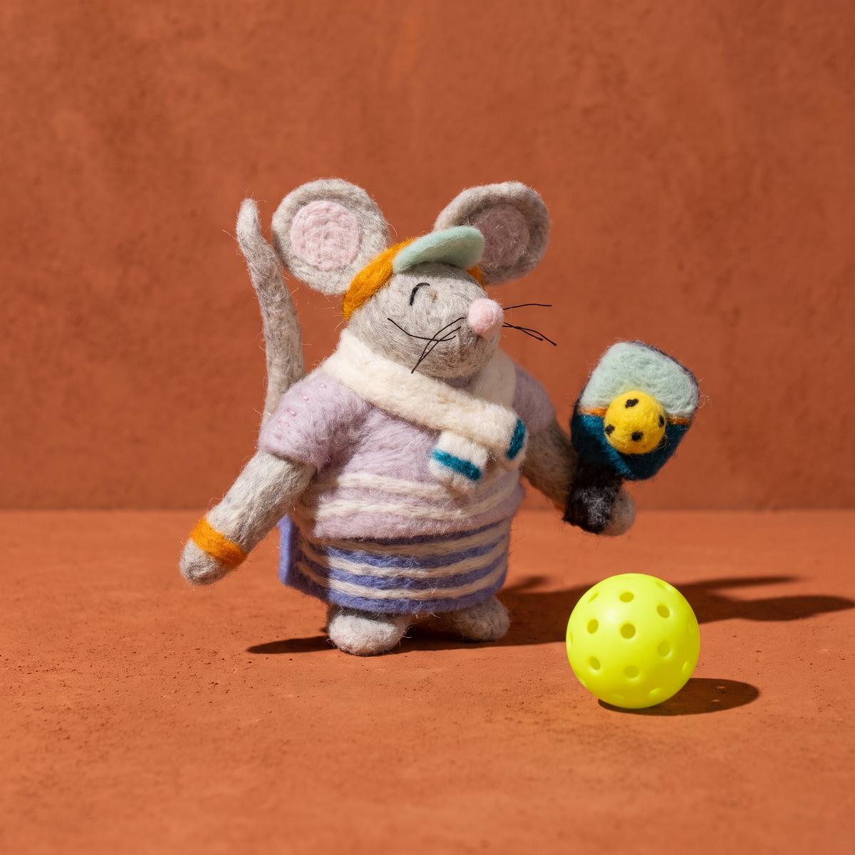 Felt Pickle Ball Mouse Ornament