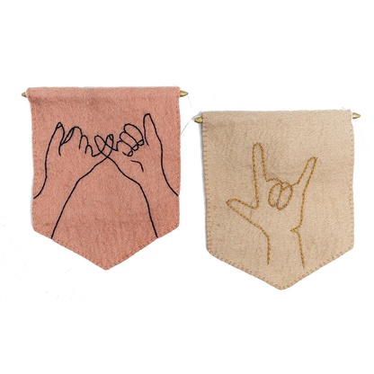 Felt Pinky Promise Banner Flag