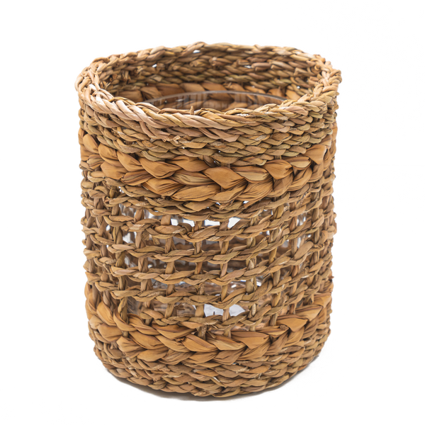 Woven Vase with Glass Insert