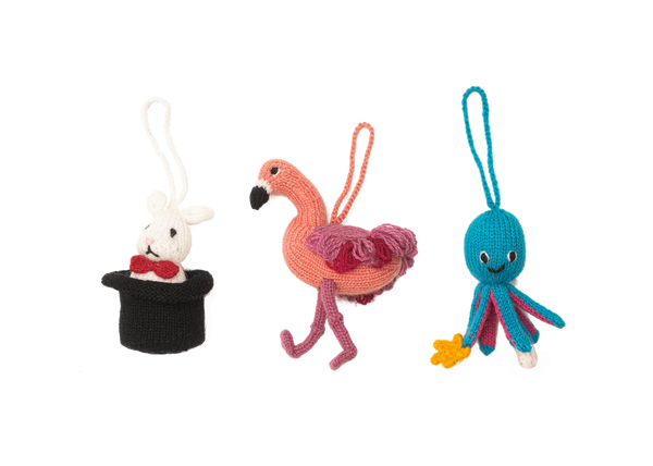 Knit Flamingo Ornament