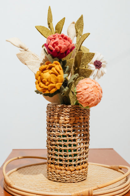 Woven Vase with Glass Insert