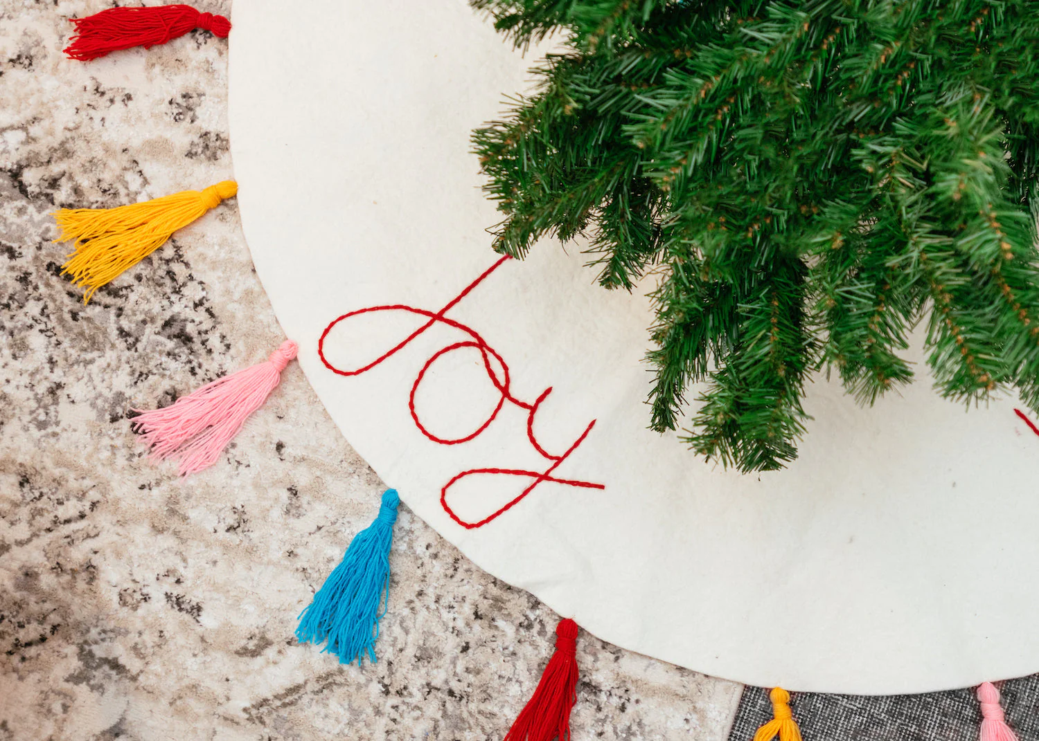 Felt 'Peace, Joy, Love' Tree Skirt