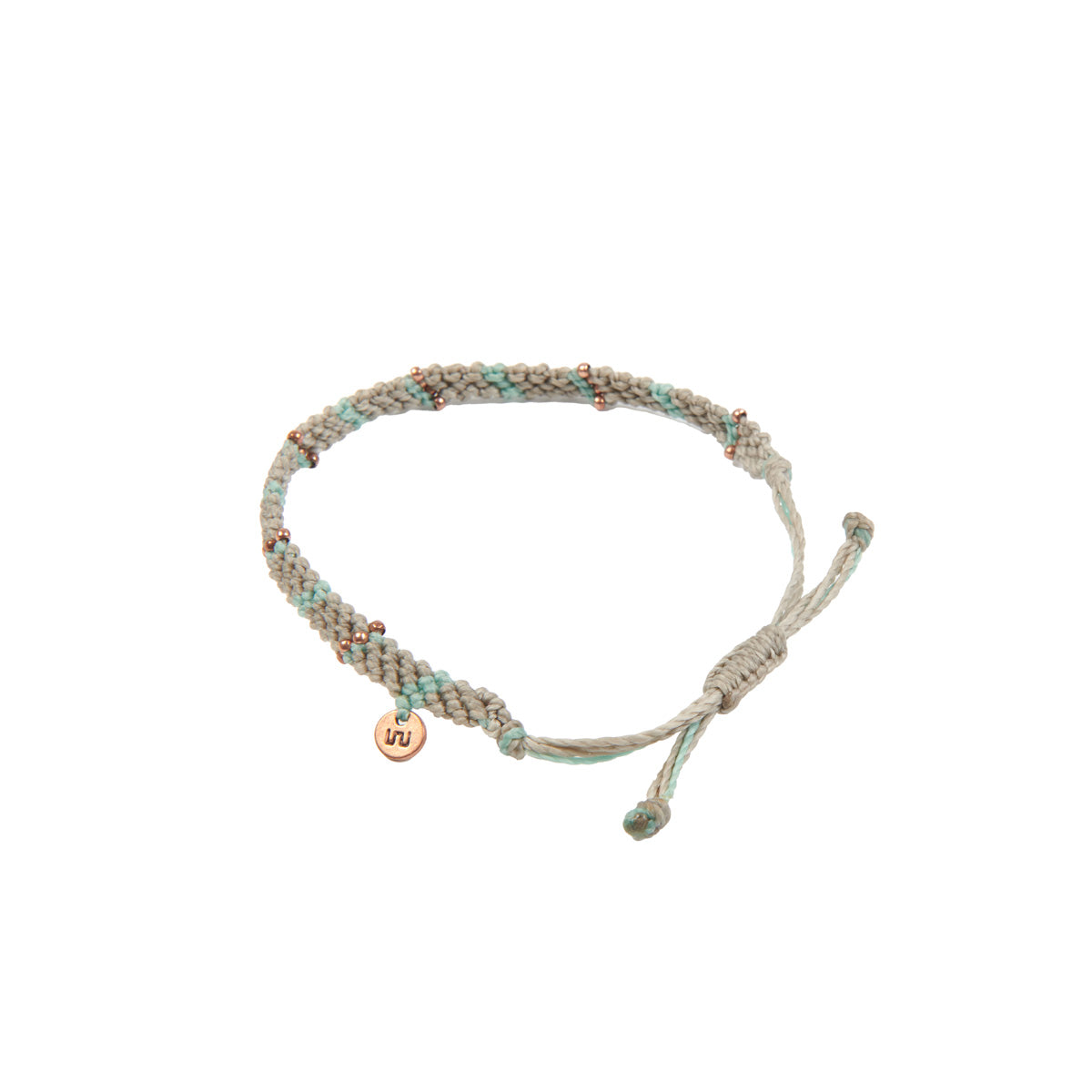 SAMPLE SALE: Bead Bracelet - Grey & Teal