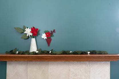 Felt Poinsettia Hanging Mini Bouquet