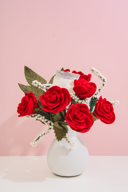 Felt Long Stem Rose
