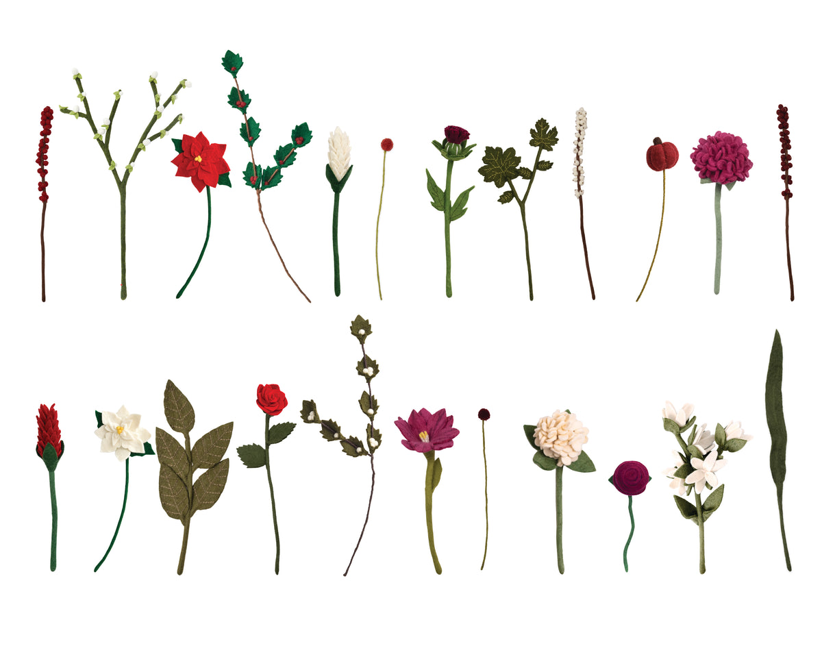 Winter Felt Flower Starter Pack