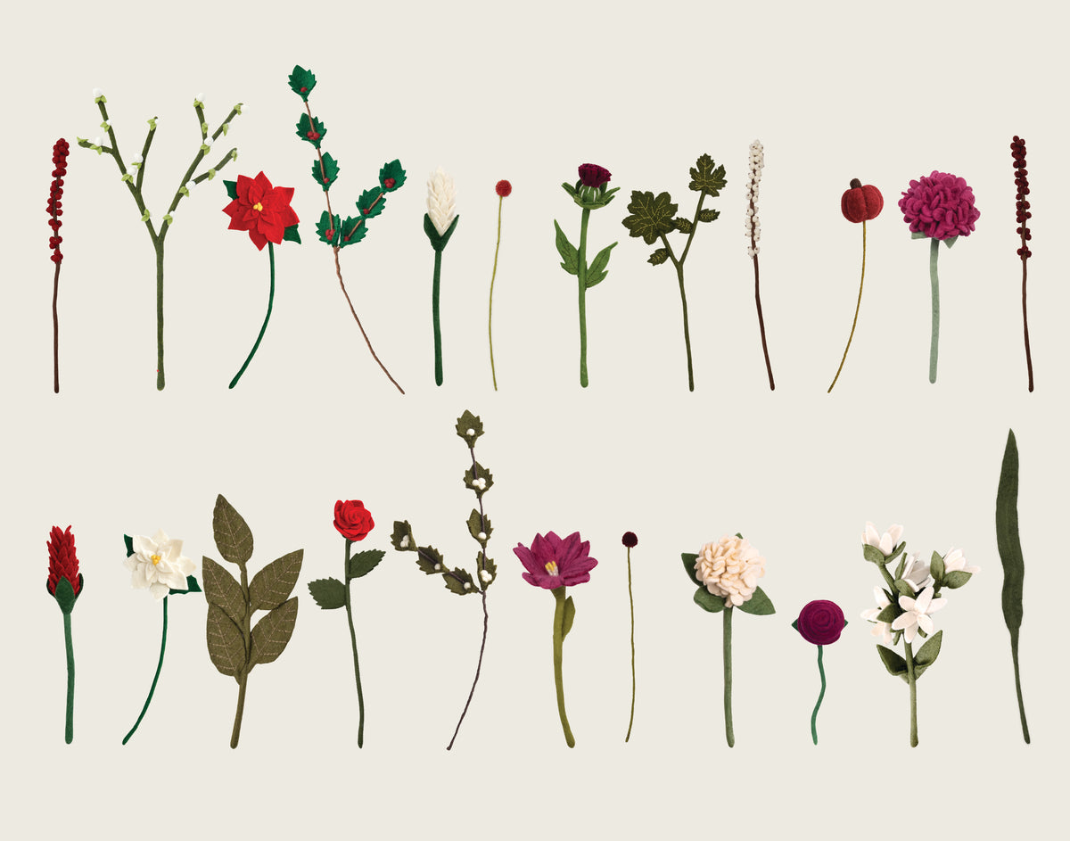 Winter Felt Flower Starter Pack
