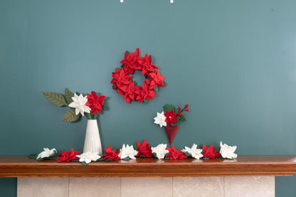 Felt Poinsettia Hanging Mini Bouquet