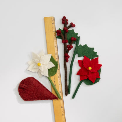 Felt Poinsettia Hanging Mini Bouquet