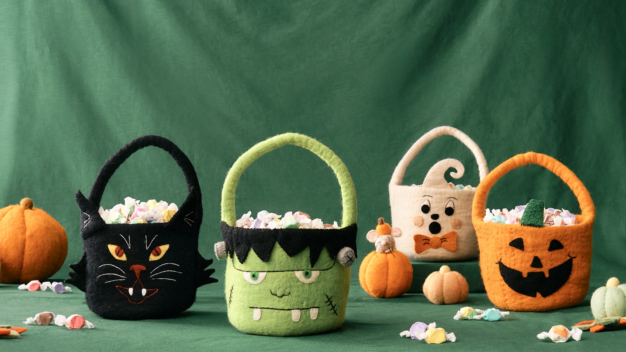 Felt Black Cat Halloween Bucket