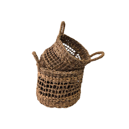 Open Weave Storage Basket Set of 2
