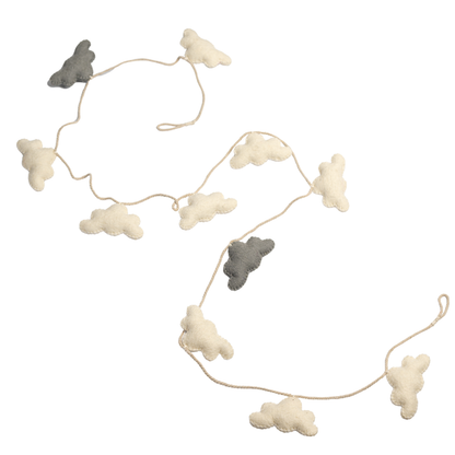 Felt Cloud Garland Grey & White