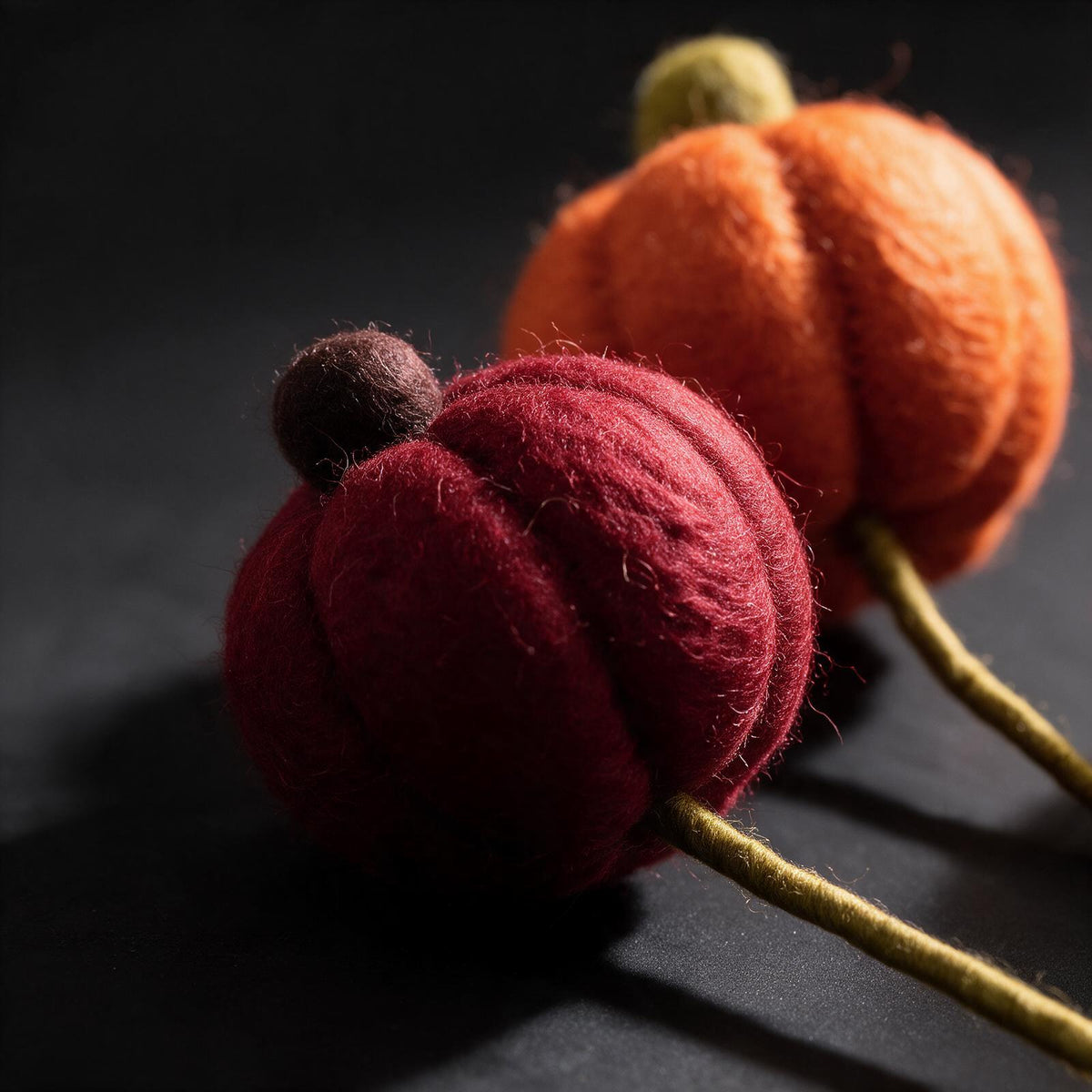 Felt Pumpkin Accent Stem