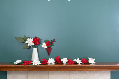 Felt Poinsettia Hanging Mini Bouquet