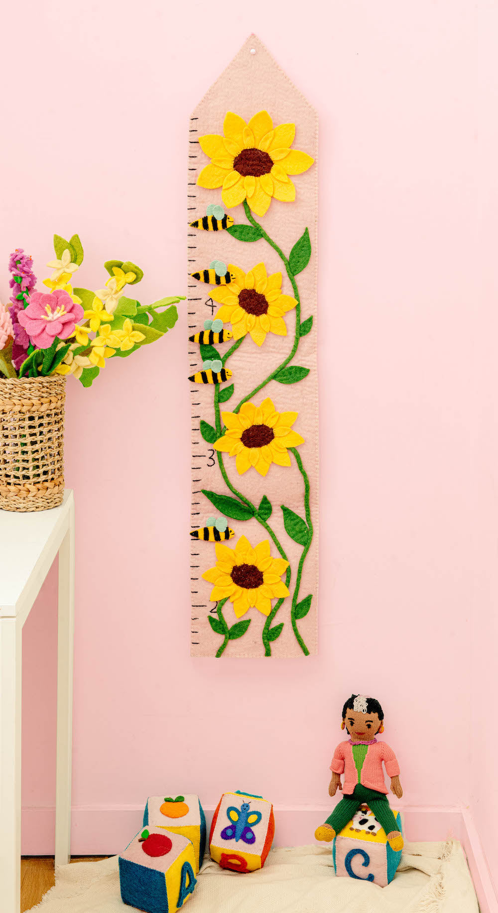 Felt Sunflower Growth Chart Growth Chart + Marker
