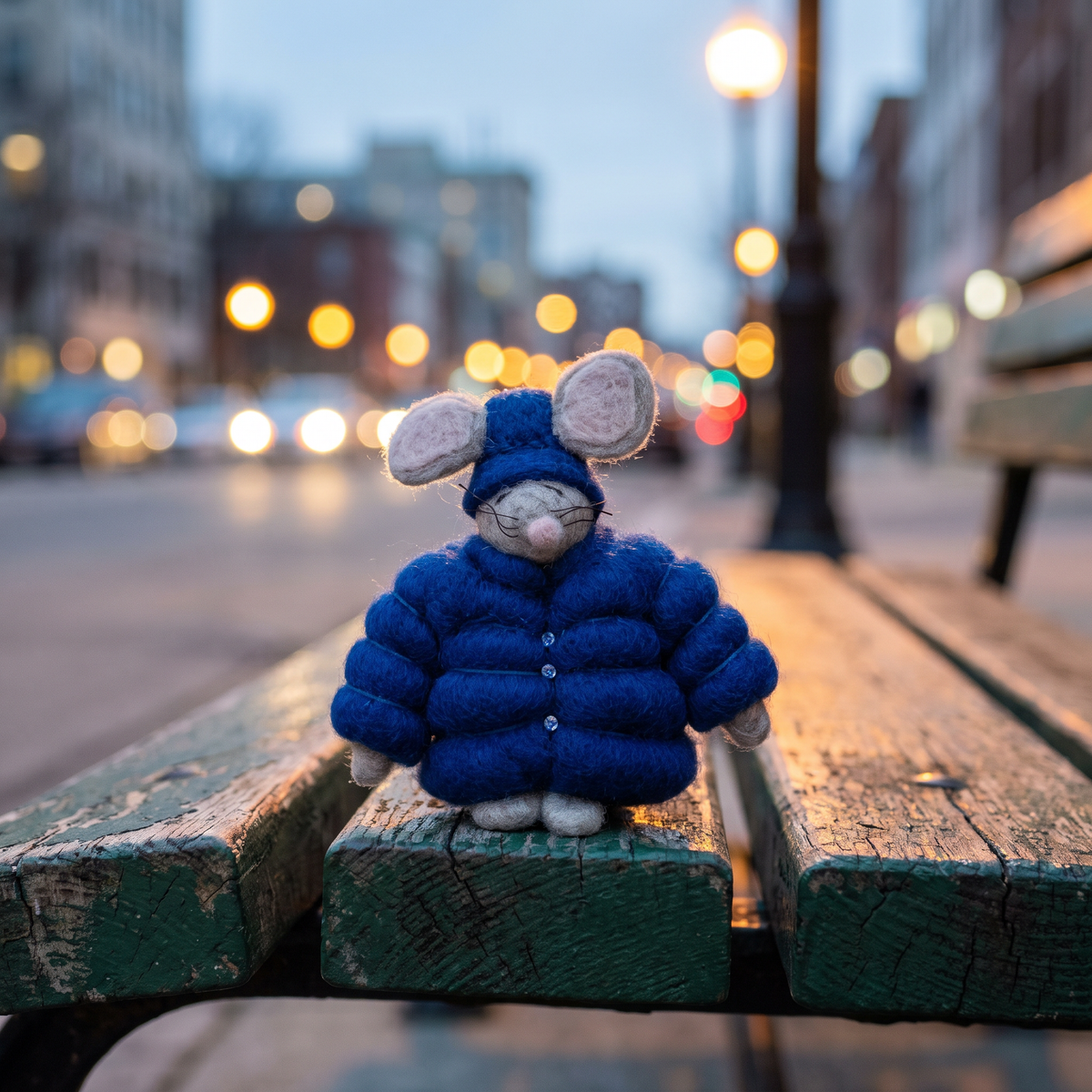 Felt Puffer Coat Mouse Ornament