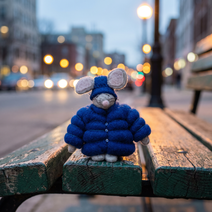Felt Puffer Coat Mouse Ornament