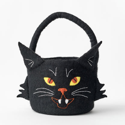 Felt Black Cat Halloween Bucket