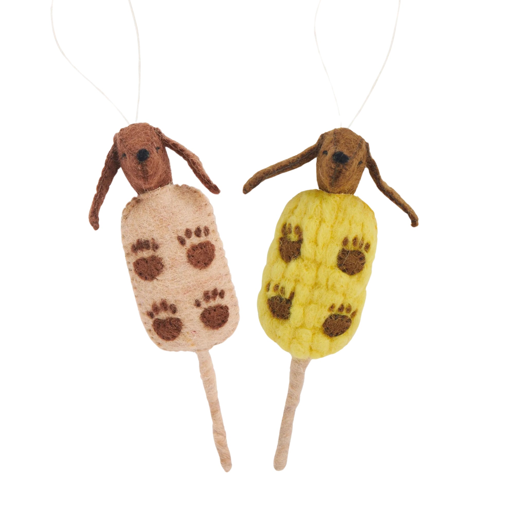 Felt Corn Dog Ornaments