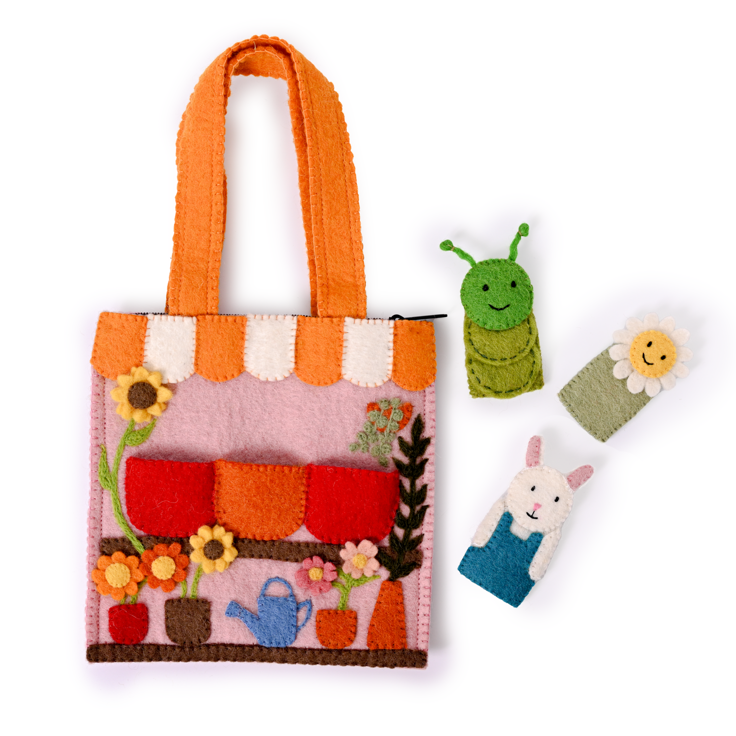 Felt Flower Shop Puppet Bag