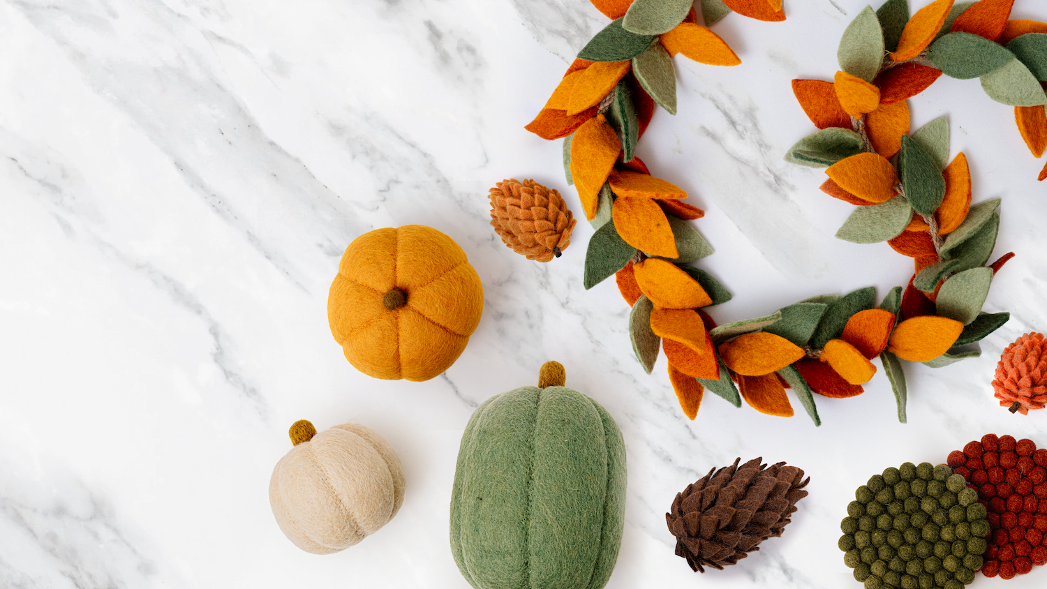 Felt Pumpkins Set of 3