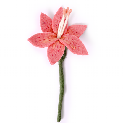 Felt Stargazer Lily Flower