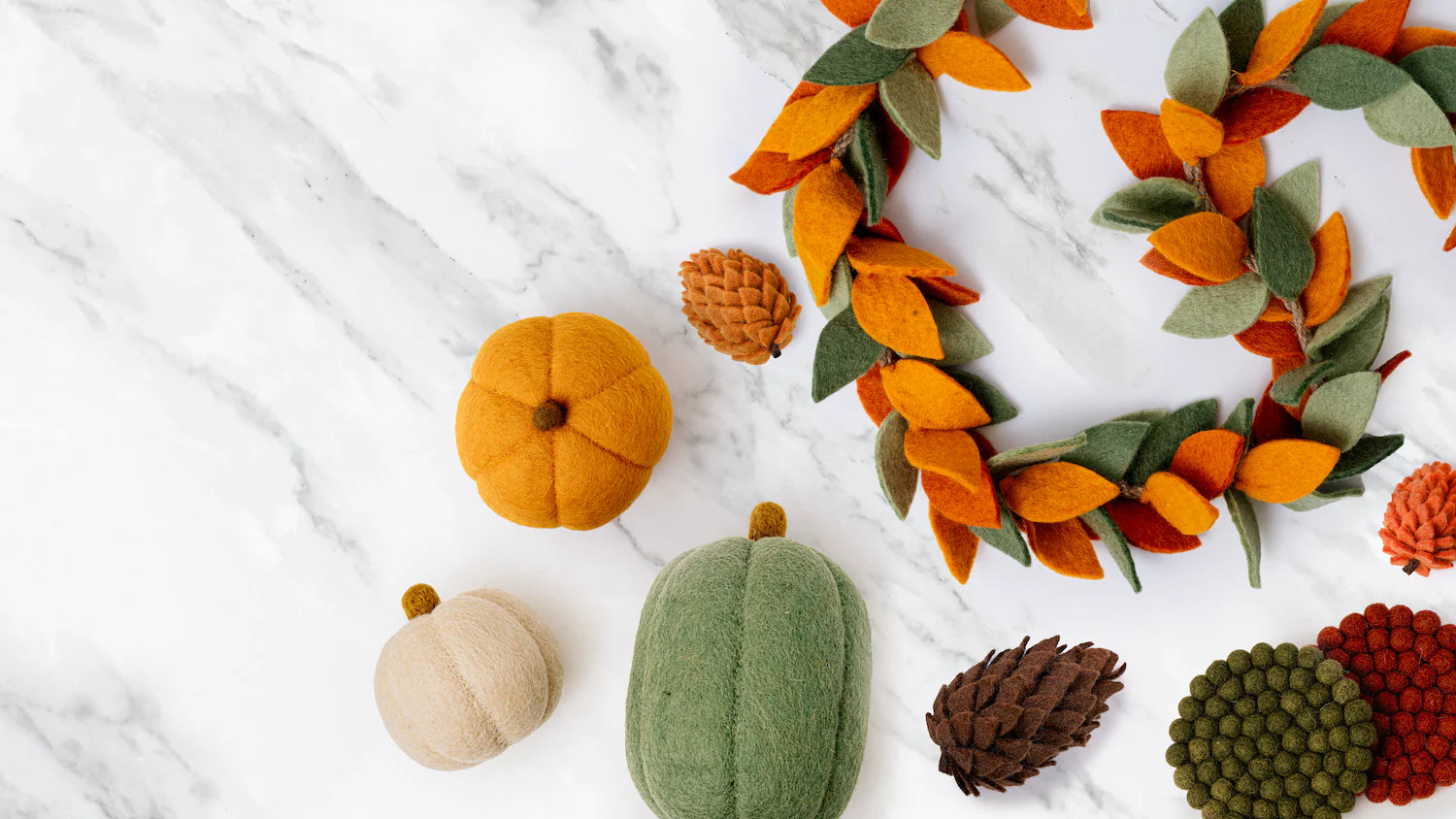 Felt Pinecones, Set of 3