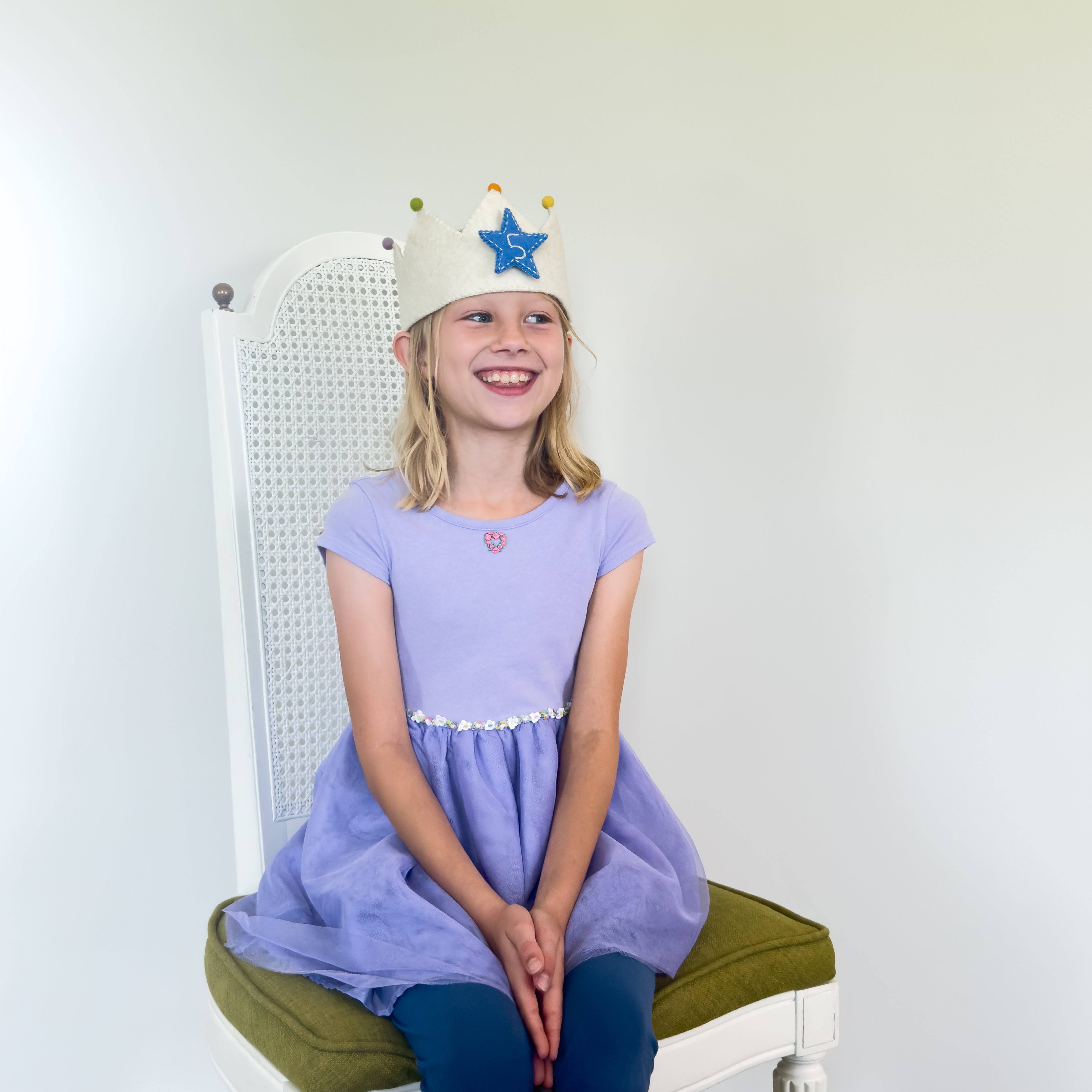 Felt Birthday Crown White