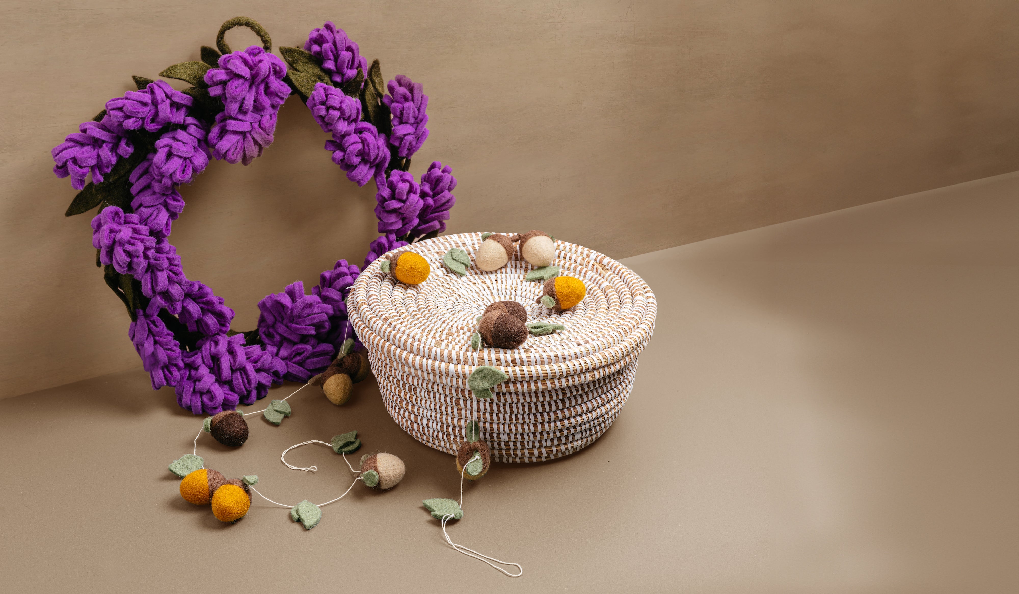 Felt Lavender Wreath Purple