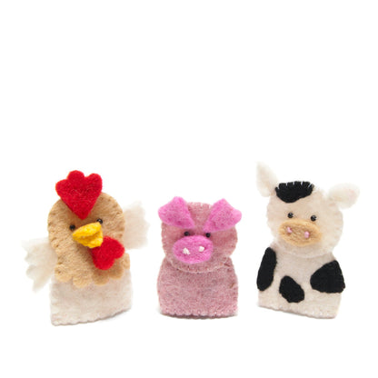 Felt Barnyard Puppet Bag Blue