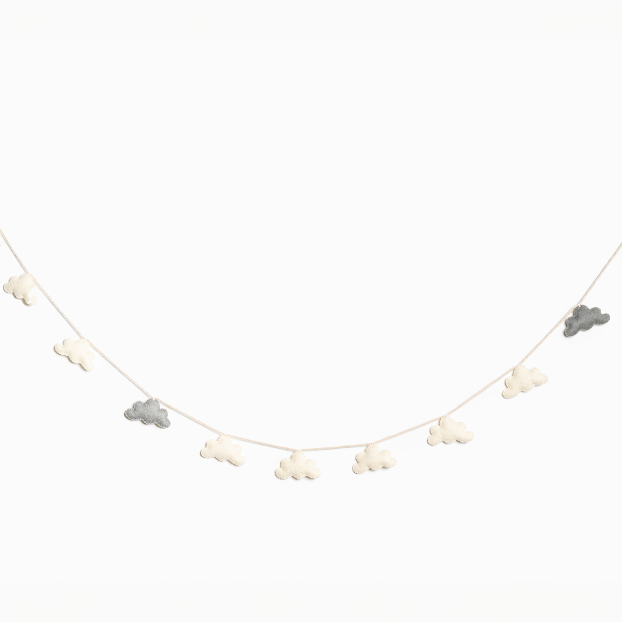 Felt Cloud Garland Grey & White