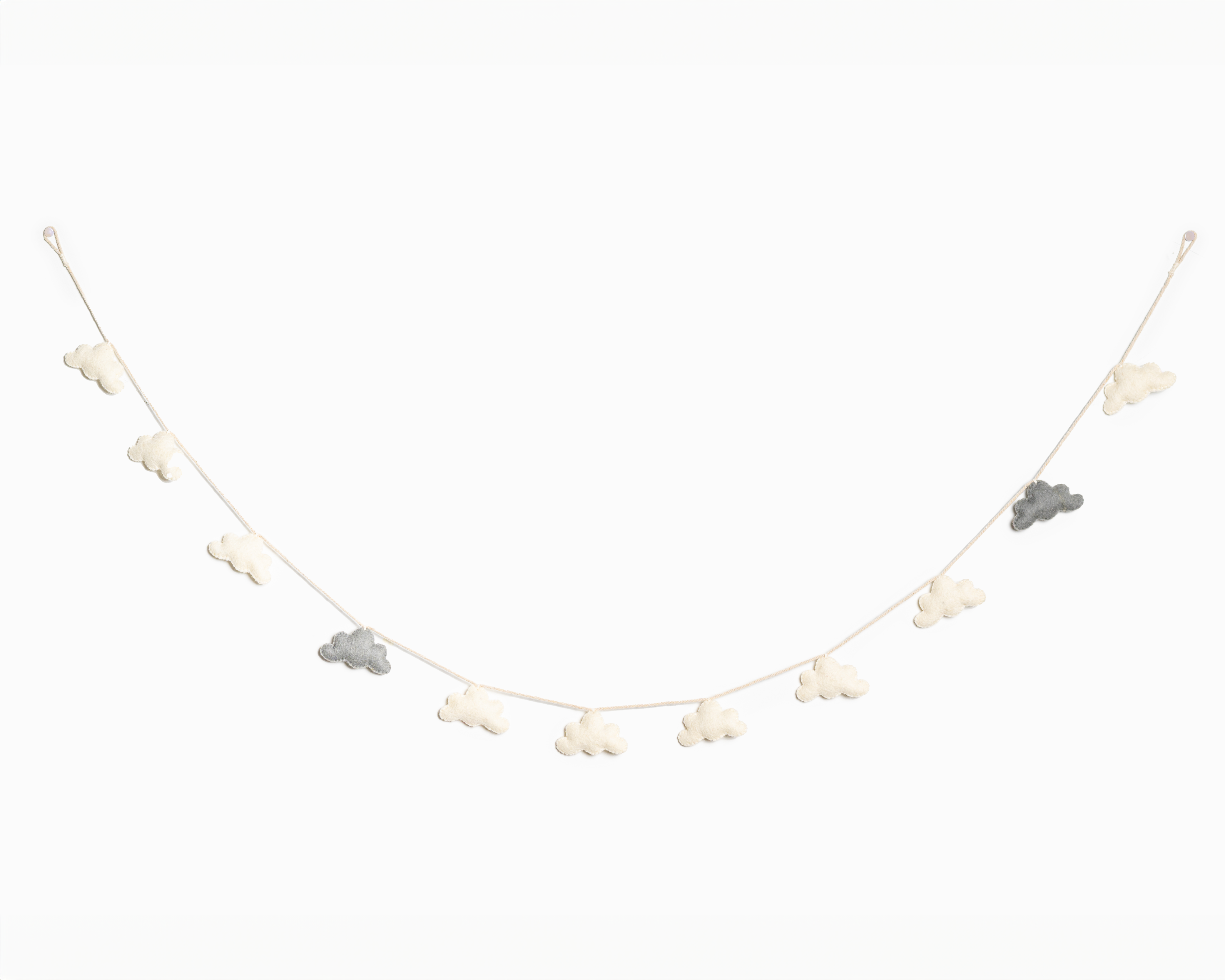 Felt Cloud Garland Grey & White