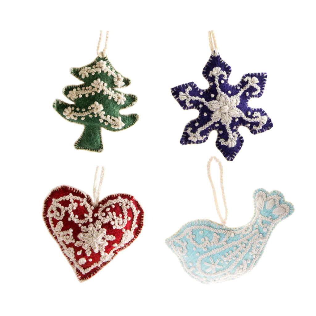 Embroidered Holiday Ornaments